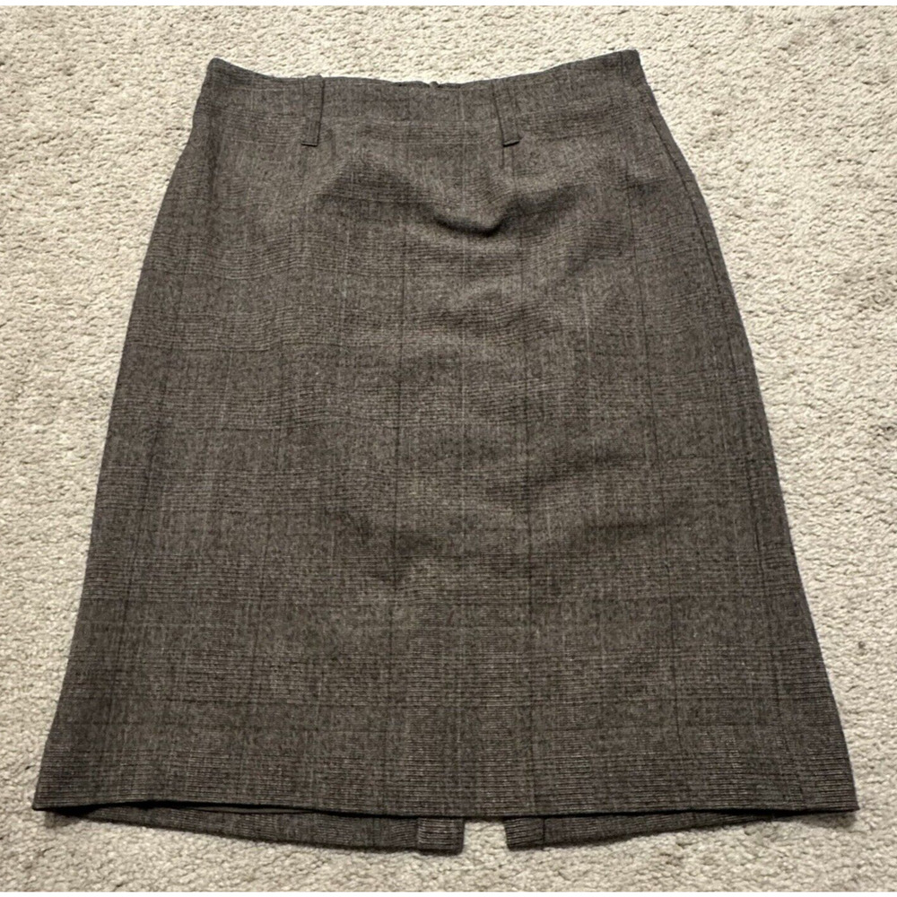 CAbi Skirt Womens Sz 4 Brown Glen Plaid‎ Lined Straight Pencil Skirt Work Casual